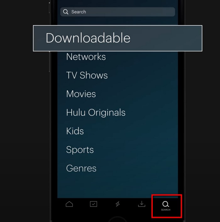 tap Search icon to download hindi movies