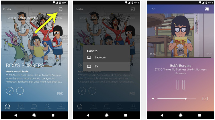 cast hulu on mobile devices