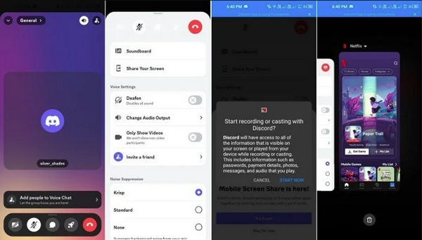 stream netflix on discord on mobile