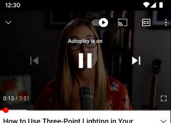 turn on youtube autoplay on mobile device